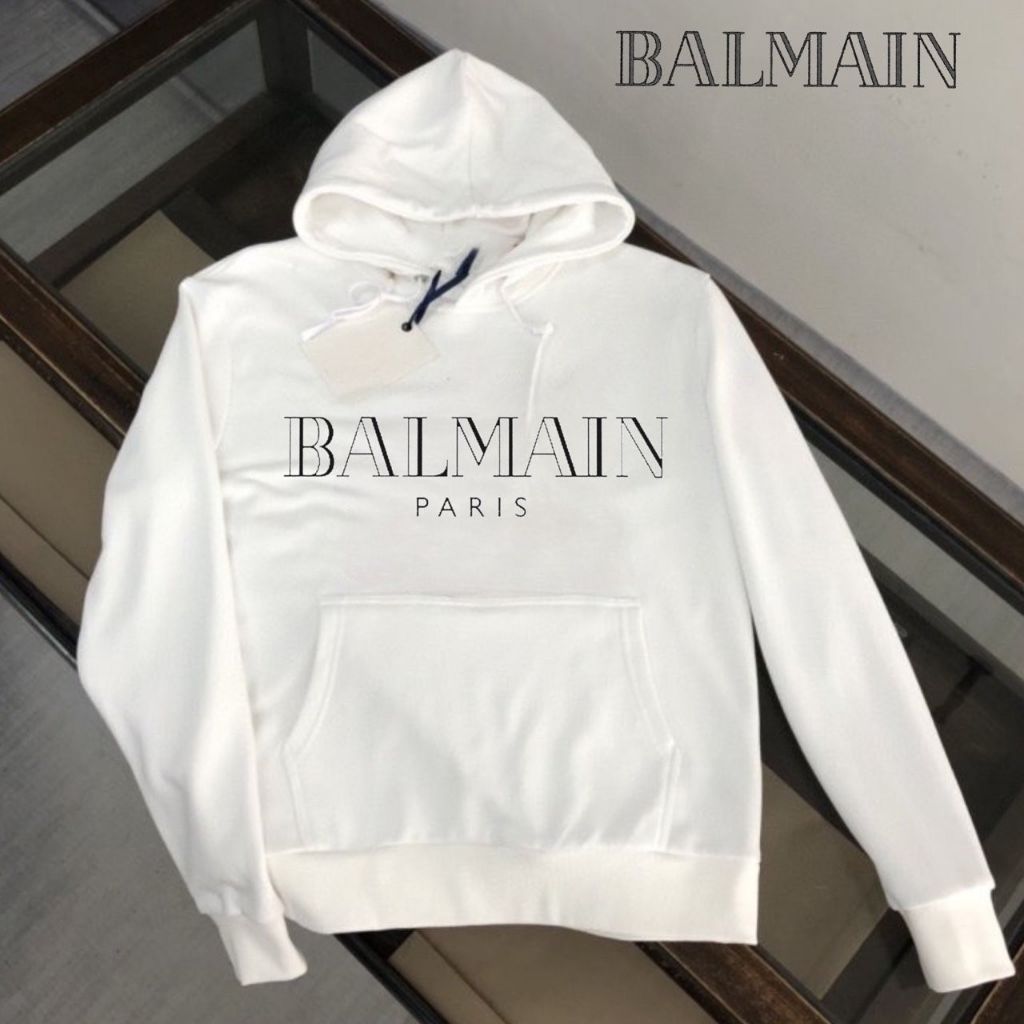 발망 메탈릭 파리 로고 프린트 후드티