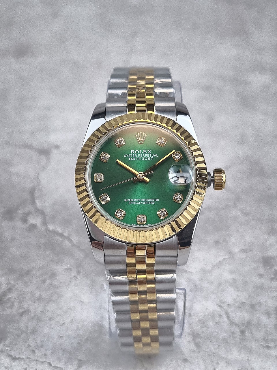 로렉스 데이저스트 올리브 그린 콤비 다이아 31 시계