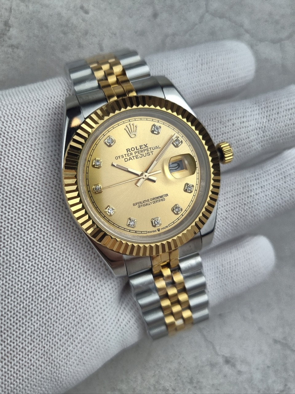 로렉스 데이저스트 골드 다이아 콤비 시계