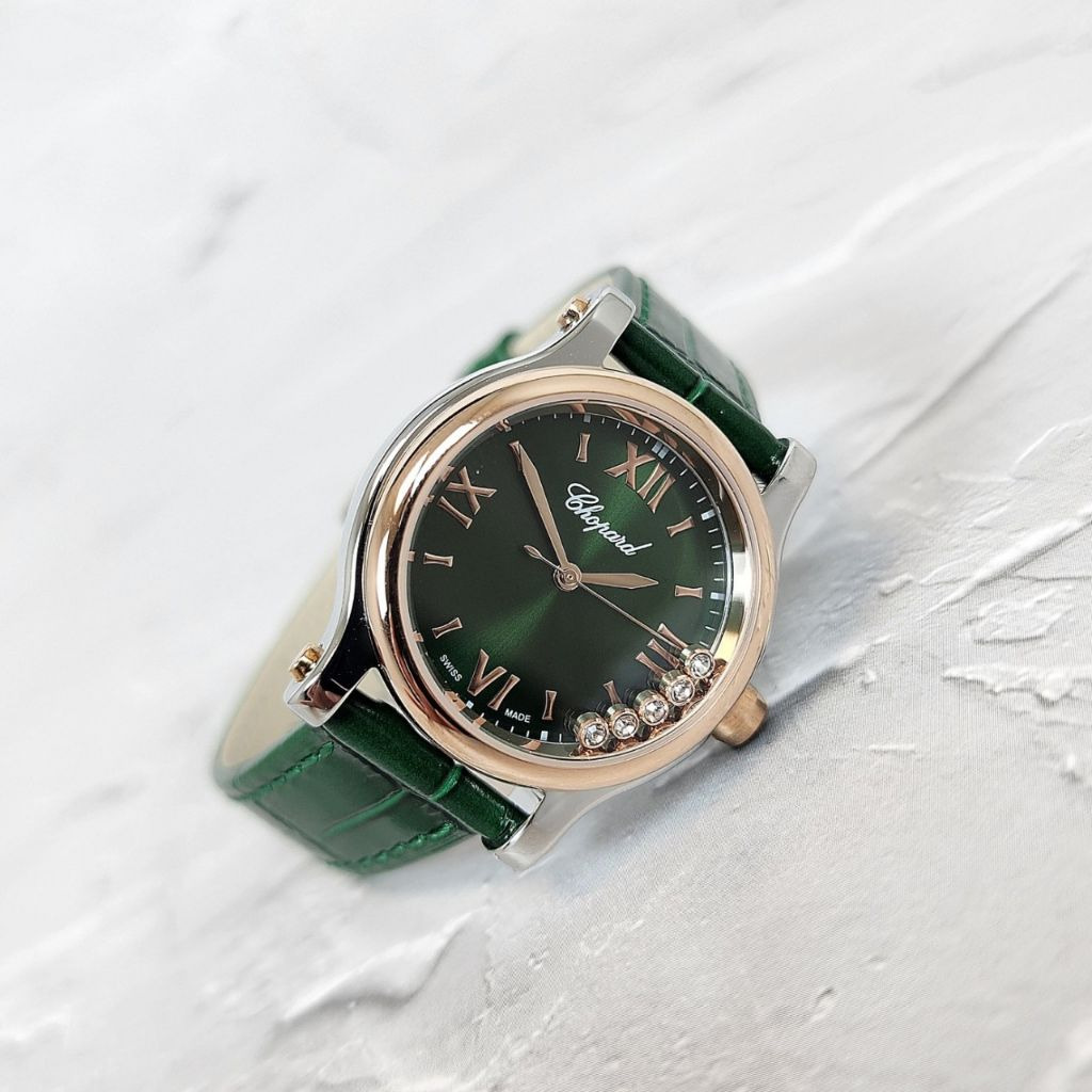 쇼파드 해피 스포츠 그린 다이얼 시계