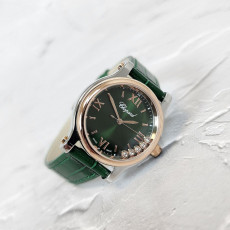 쇼파드 해피 스포츠 그린 다이얼 시계