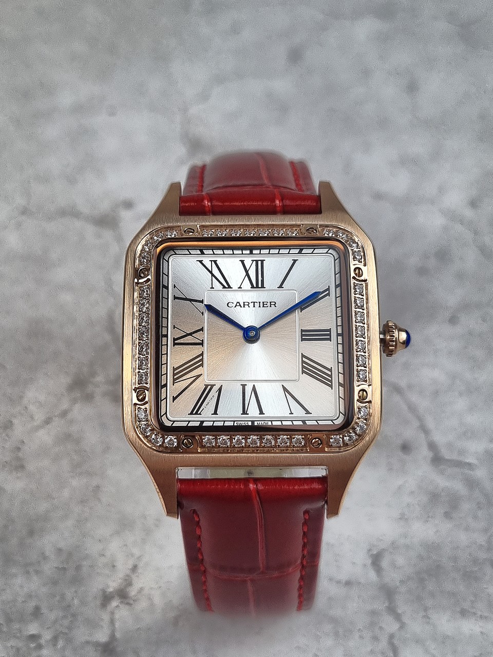 까르띠에 산토스 뒤몽 로즈골드 다이아 시계