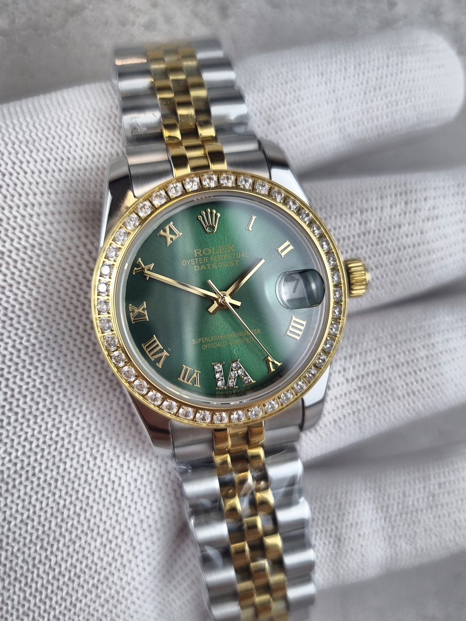 로렉스 데이저스트 올리브 그린 로마 다이아 31 시계