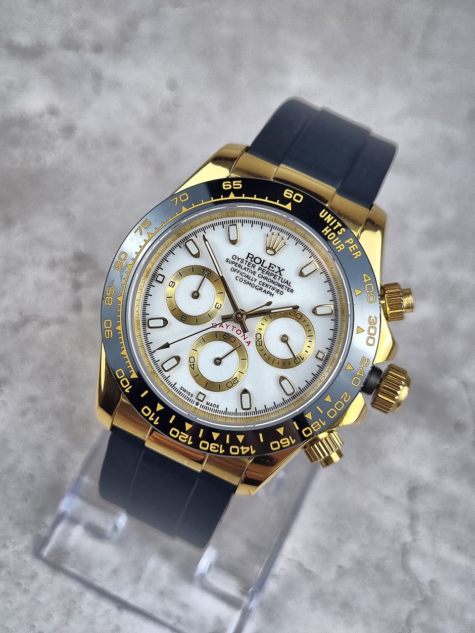 로렉스 데이토나 옐로우 골드 화이트 다이얼 시계