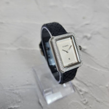 샤넬 보이프렌드 화이트 다이얼 실버 다이아 시계