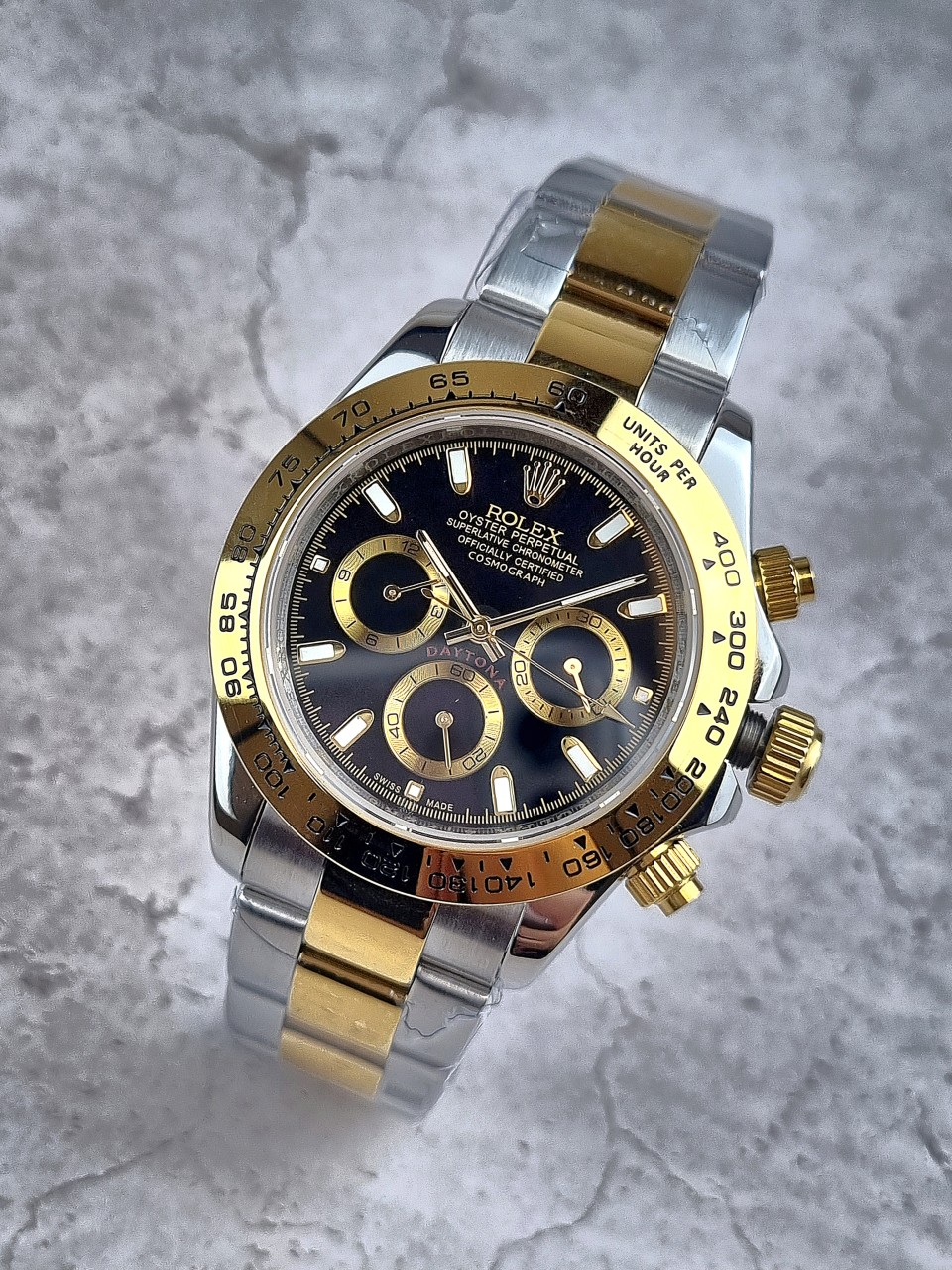 로렉스 데이토나 블랙 콤비 시계