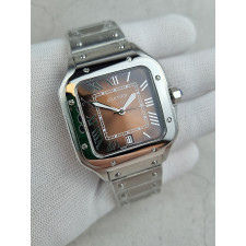 까르띠에 산토스 브라운 다이얼 시계