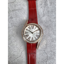 피아제 라임라이트 갈라 화이트 다이얼 레드 스트랩 시계