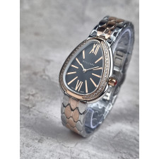 불가리 세르펜티 세두토리 워치 블랙 다이얼 콤비 다이아 시계