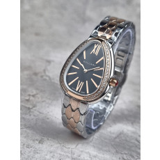 불가리 세르펜티 세두토리 워치 블랙 다이얼 콤비 다이아 시계