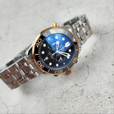 오메가 코액시얼 씨마스터 다이버 300M 블랙 다이얼 로즈골드 콤비 시계