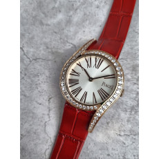 피아제 라임라이트 갈라 화이트 다이얼 레드 스트랩 시계