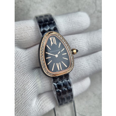 불가리 세르펜티 세두토리 워치 로즈골드 블랙 다이얼 다이아 블랙줄 시계