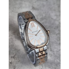 불가리 세르펜티 세두토리 워치 화이트 다이얼 콤비 다이아 시계