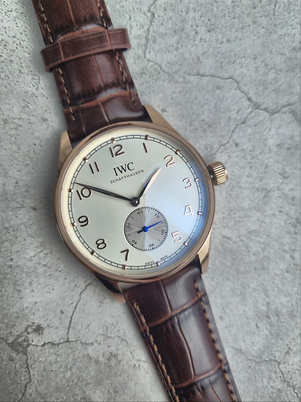 IWC 포르투기저 샤프하우젠 핸드와인드 화이트 골드 시계