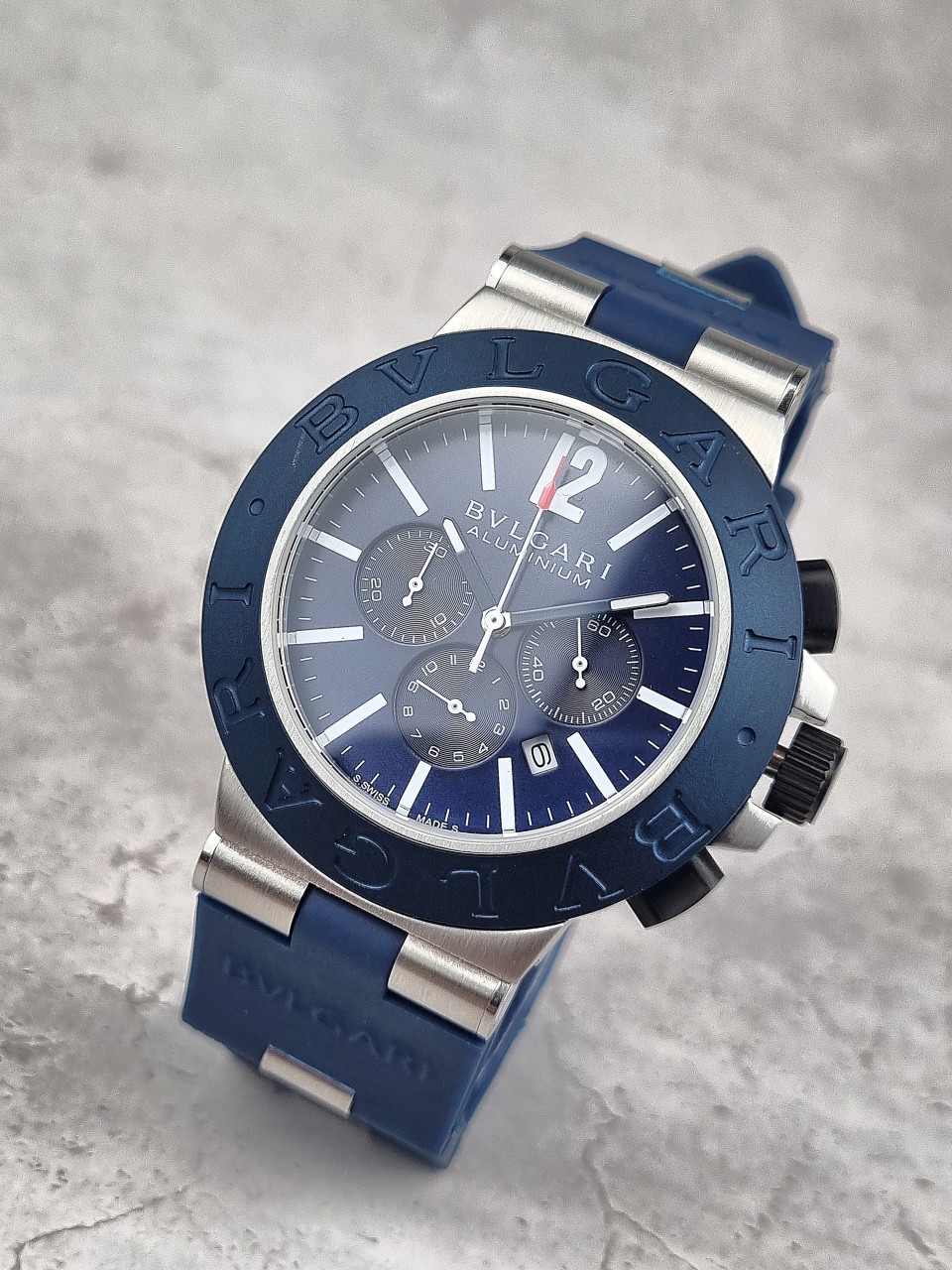 불가리 디아고노 알루미늄 워치 다크블루 다이얼 시계