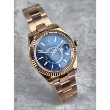 로렉스 스카이드웰러 로즈골드 블루 다이얼 시계