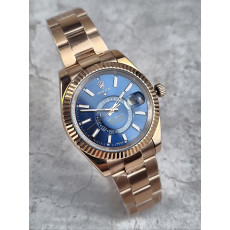로렉스 스카이드웰러 로즈골드 블루 다이얼 시계