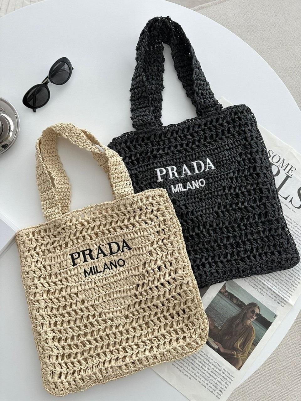 프라다 라피아 토트백 (가방)