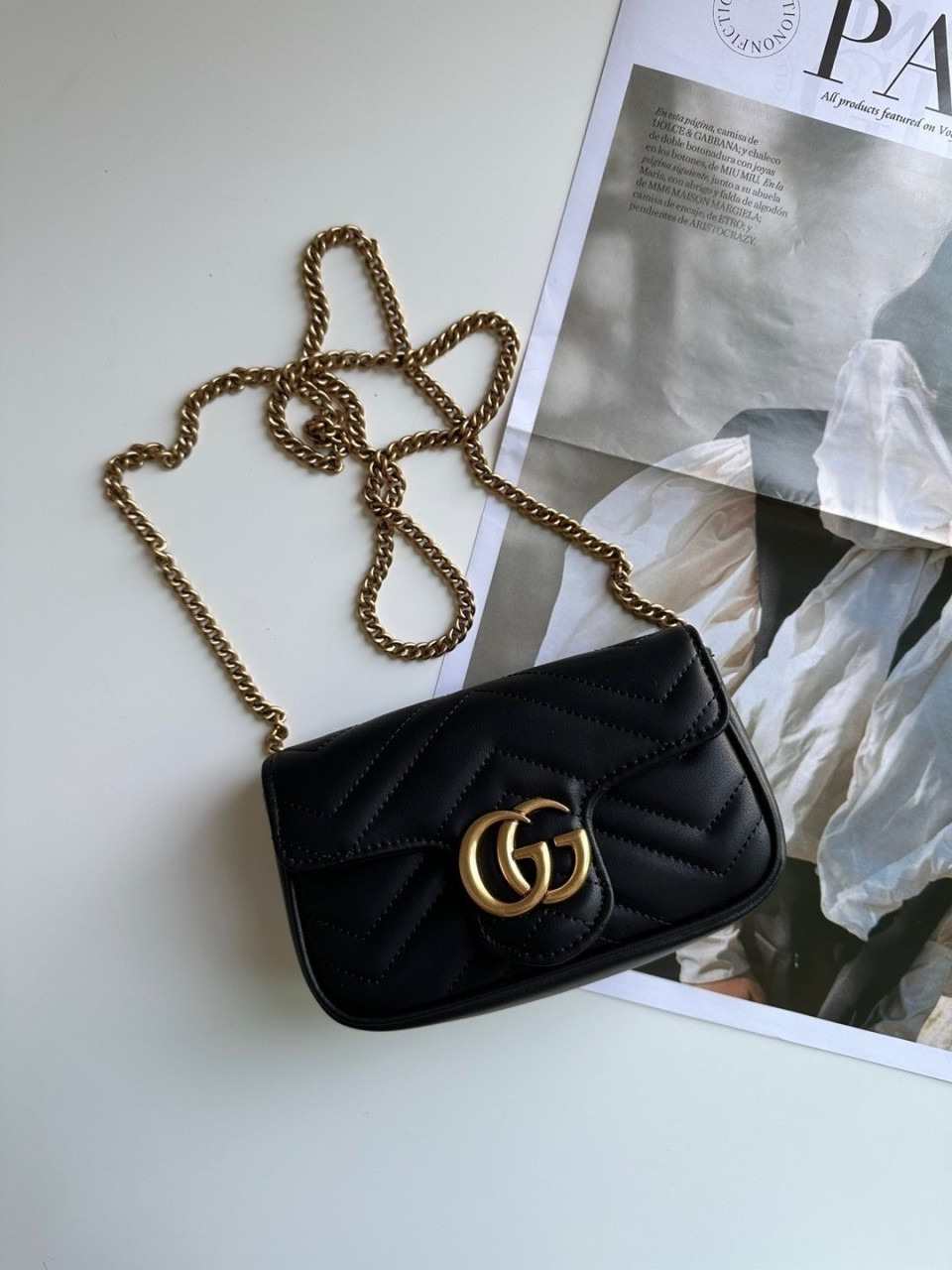 구찌 마몽 수퍼 미니 마틀라세 크로스백 (가방)