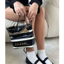 샤넬 22 스트라이프 미니백 블랙 (가방)