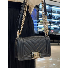 샤넬 미니 쉐브론 보이백 은장 (가방)