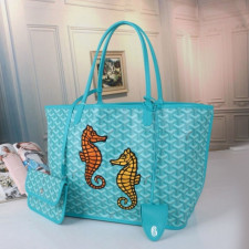 고야드 앙주 PM 해마 엠브로더이드 블루 가방