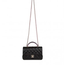 샤넬 뉴미니 블랙 핑크 탑핸들백 (가방)