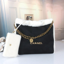 샤넬 22 시어링 M 스웨이드백 블랙 (가방)