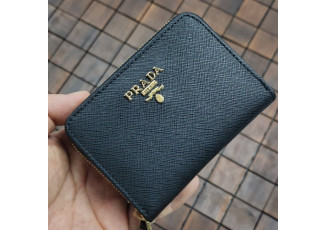 프라다 130 사피아노 카드 지퍼 중지갑