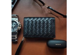 보테가베네타 185 인트레치아토 카드 명함 지갑 블랙