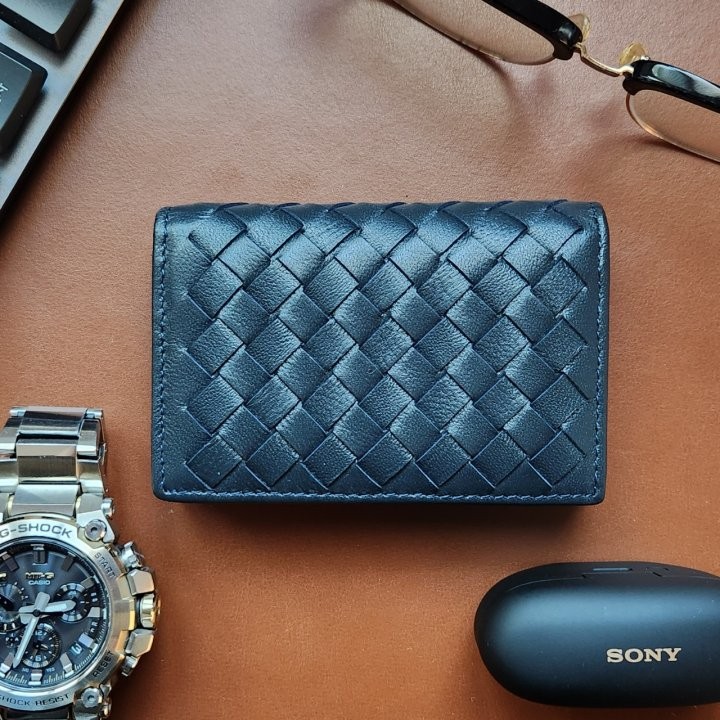 보테가베네타 236 인트레치아토 카드 명함 지갑 네이비