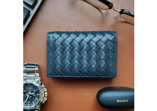 보테가베네타 236 인트레치아토 카드 명함 지갑 네이비