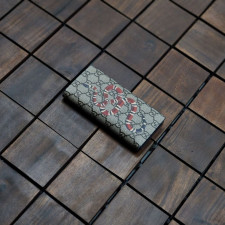 구찌 344 스네이크 장지갑 브라운