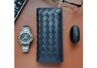 보테가베네타 255 인트레치아토 장지갑 블랙