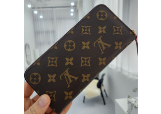 루이비통 292 모노그램 클레망스 지퍼돌이 지퍼 장지갑 와인