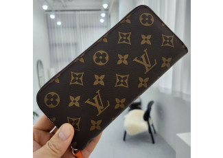 루이비통 291 모노그램 클레망스 지퍼돌이 지퍼 장지갑 오렌지