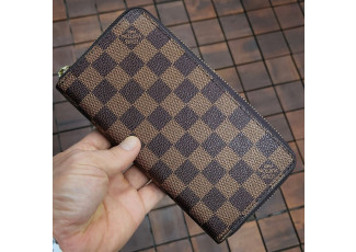 루이비통 92 다미에 브라운 지퍼돌이 지퍼 장지갑