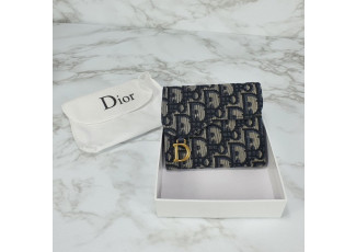 디올 오블리크 자카드 새들 반지갑