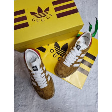 구찌 X 아디다스 콜라보 가젤 스니커즈 브라운 (신발)