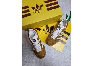 구찌 X 아디다스 콜라보 가젤 스니커즈 브라운 (신발)