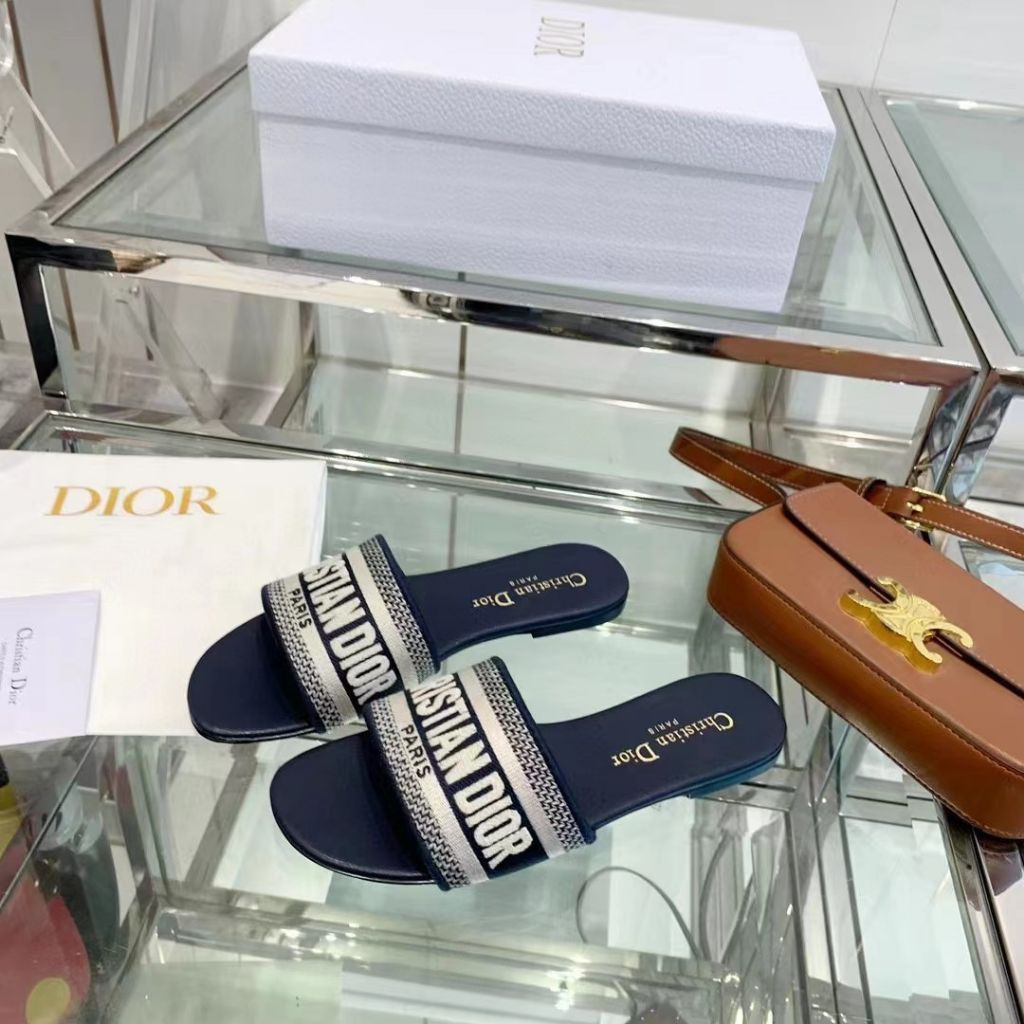 디올 디웨이 뮬 네이비 슬리퍼 (신발)