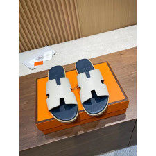 에르메스 이즈미르 투톤 네이비 베이지 슬리퍼 (신발)