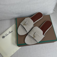 로로피아나 썸머 참스 스웨이드 샌들 뮬 슬리퍼 (신발)