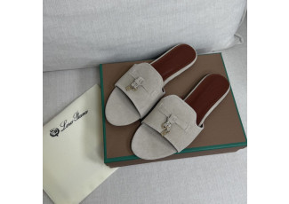 로로피아나 썸머 참스 스웨이드 샌들 뮬 슬리퍼 (신발)