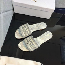 디올 오블리크 디웨이 뮬 그레이 슬리퍼 (신발)