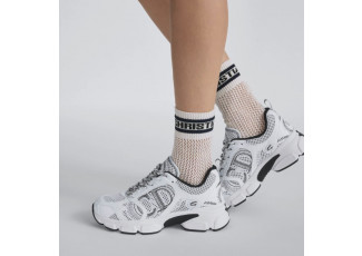 디올 크로노 화이트 & 블랙 가죽-이펙트 패널 메시 스니커즈 (신발)