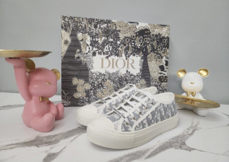 디올 워크앤 자수 오블리크 스니커즈 그레이 (신발)