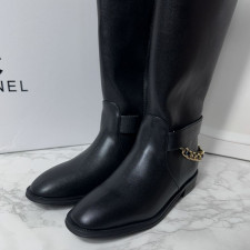 샤넬 CC 로고 체인 참 레더 롱 부츠 (신발)