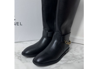 샤넬 CC 로고 체인 참 레더 롱 부츠 (신발)